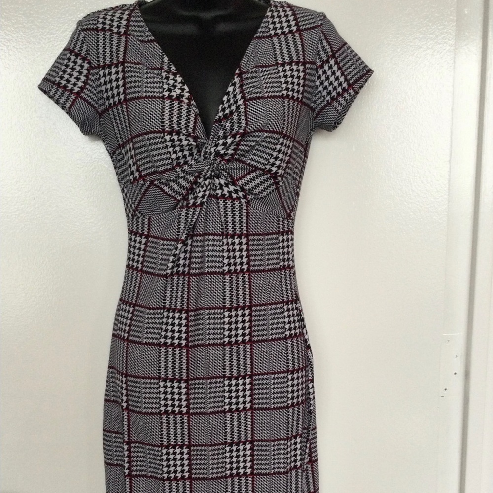 Stylish Black and White Plaid Dress